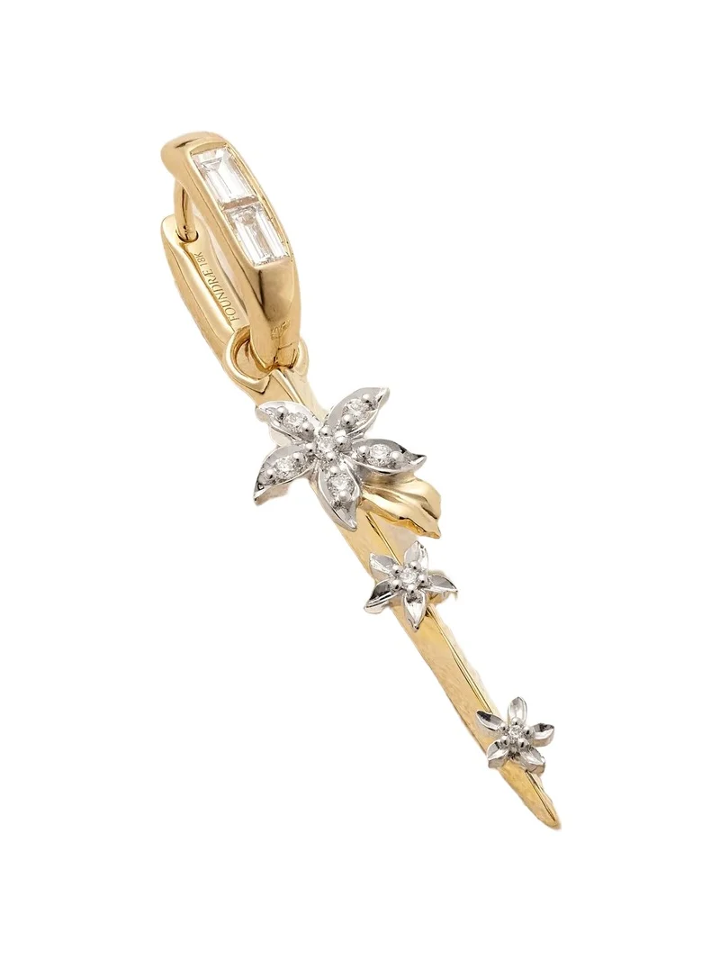 Blossoms Resilience 18-karat Yellow And White Gold Diamond Single Hoop Earring