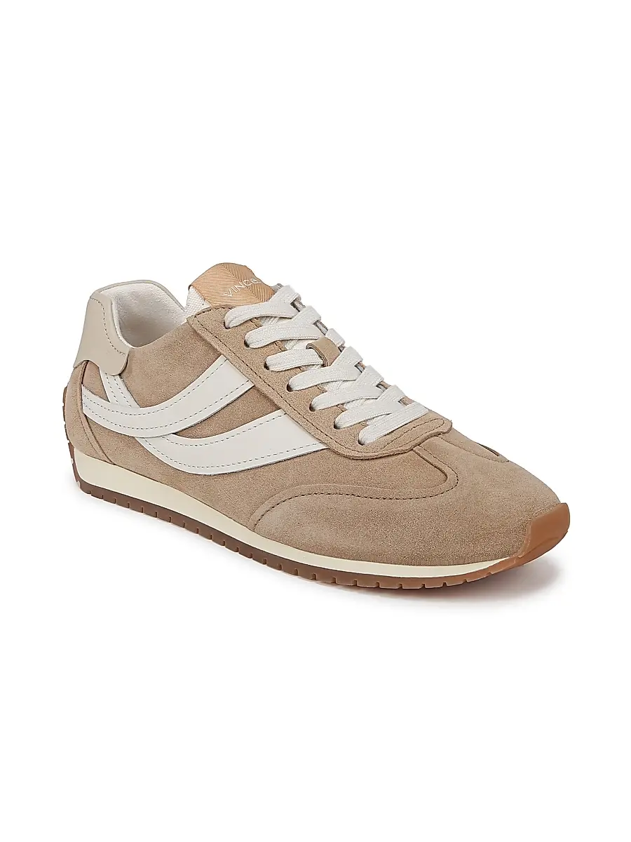 Vince Women's Oasis Runner Suede & Leather Sneakers - Camel White | Thumbnail 2 Vince Women's Oasis Runner Suede & Leather Sneakers - Camel White | Thumbnail 2
