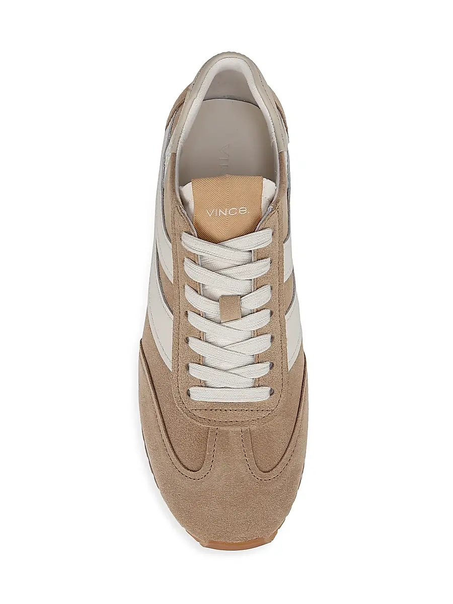 Vince Women's Oasis Runner Suede & Leather Sneakers - Camel White | Thumbnail 4 Vince Women's Oasis Runner Suede & Leather Sneakers - Camel White | Thumbnail 4