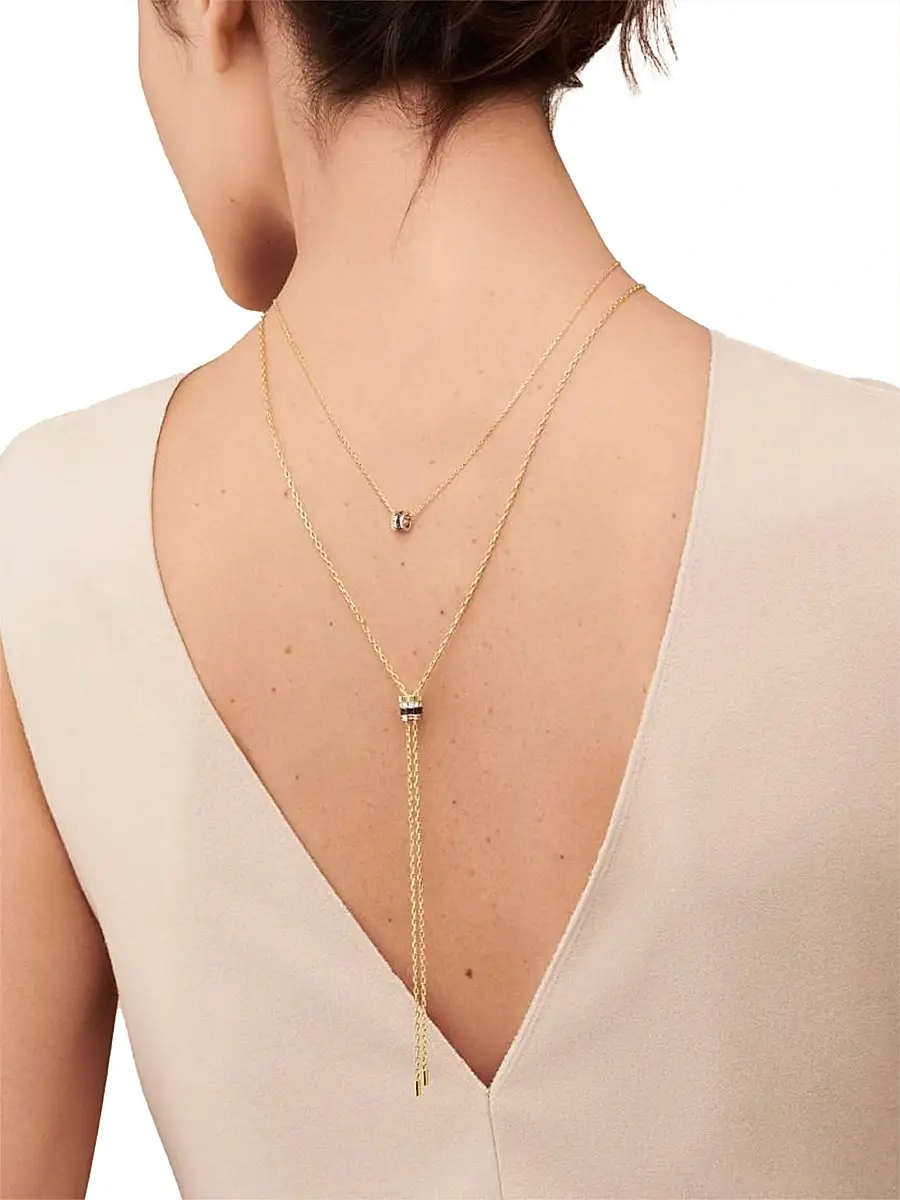 Boucheron Women's Quatre Classique 18K Tri-Tone Gold, Brown PVD & Diamond Pendant Mini Bolo Necklace | Thumbnail 2 Boucheron Women's Quatre Classique 18K Tri-Tone Gold, Brown PVD & Diamond Pendant Mini Bolo Necklace | Thumbnail 2