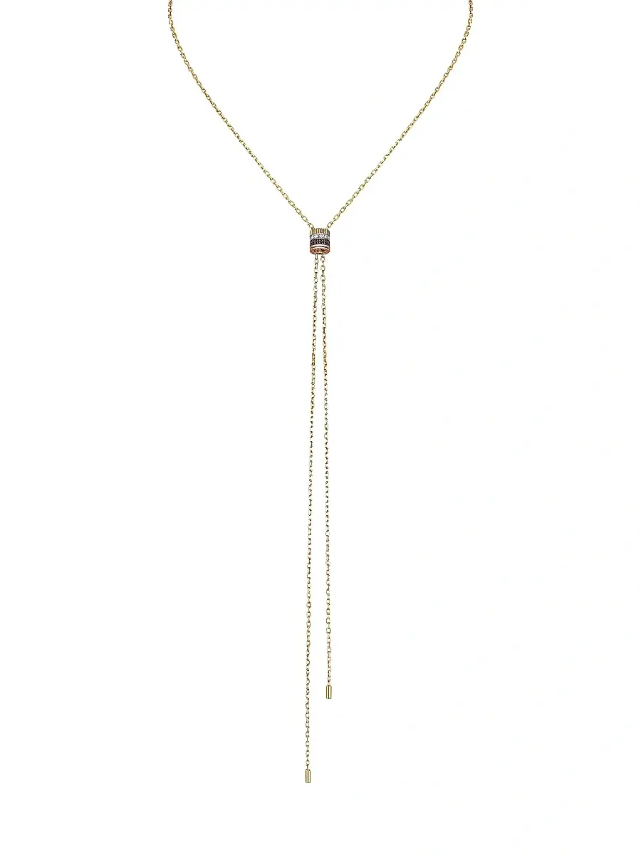 Women's Quatre Classique 18K Tri-Tone Gold, Brown PVD & Diamond Pendant Mini Bolo Necklace Women's Quatre Classique 18K Tri-Tone Gold, Brown PVD & Diamond Pendant Mini Bolo Necklace