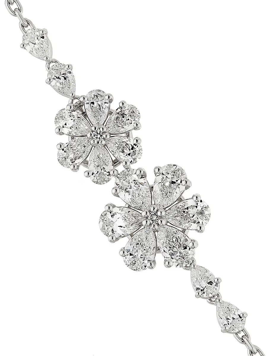 Chopard Women's LHeure Du Diamant 18K White Gold & 3.20 TCW Diamond Flower Bracelet - White Gold | Thumbnail 4 Chopard Women's LHeure Du Diamant 18K White Gold & 3.20 TCW Diamond Flower Bracelet - White Gold | Thumbnail 4