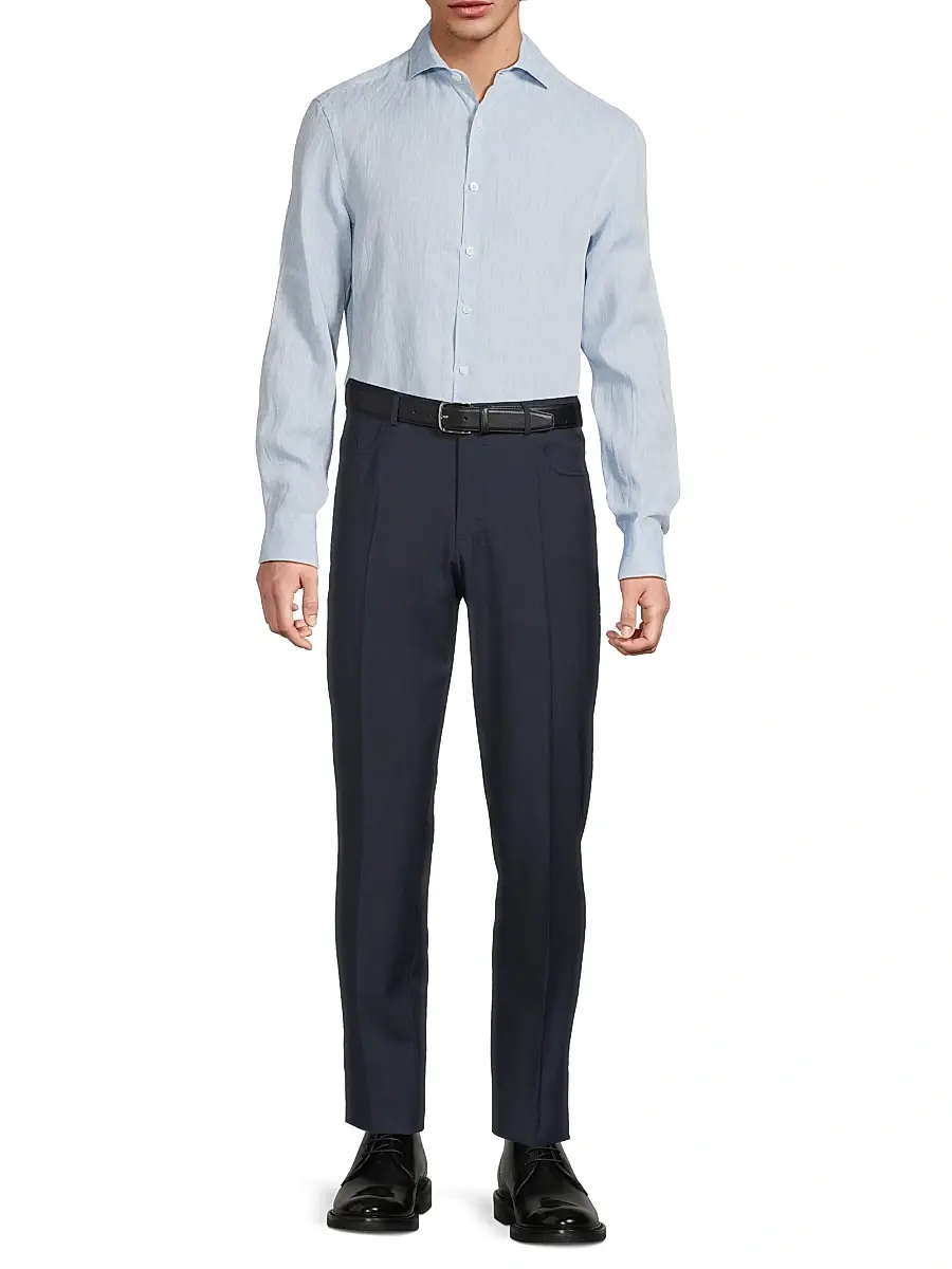 Canali Men's Linen Sport Shirt | Thumbnail 2