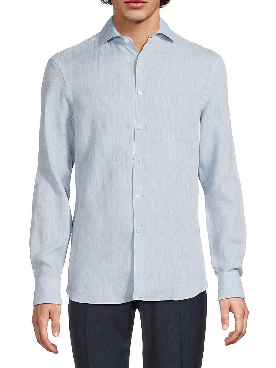 Canali Men's Linen Sport Shirt | Thumbnail 3