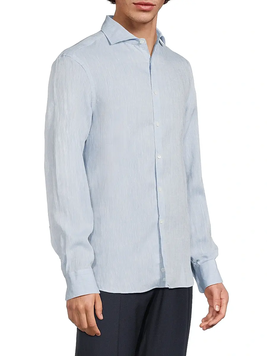 Canali Men's Linen Sport Shirt | Thumbnail 4