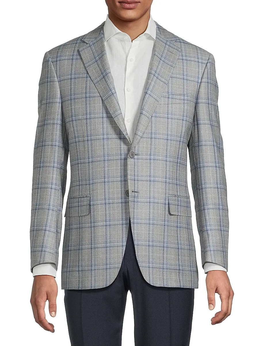 Canali Men's Plaid Wool Sportcoat | Thumbnail 3 Canali Men's Plaid Wool Sportcoat | Thumbnail 3