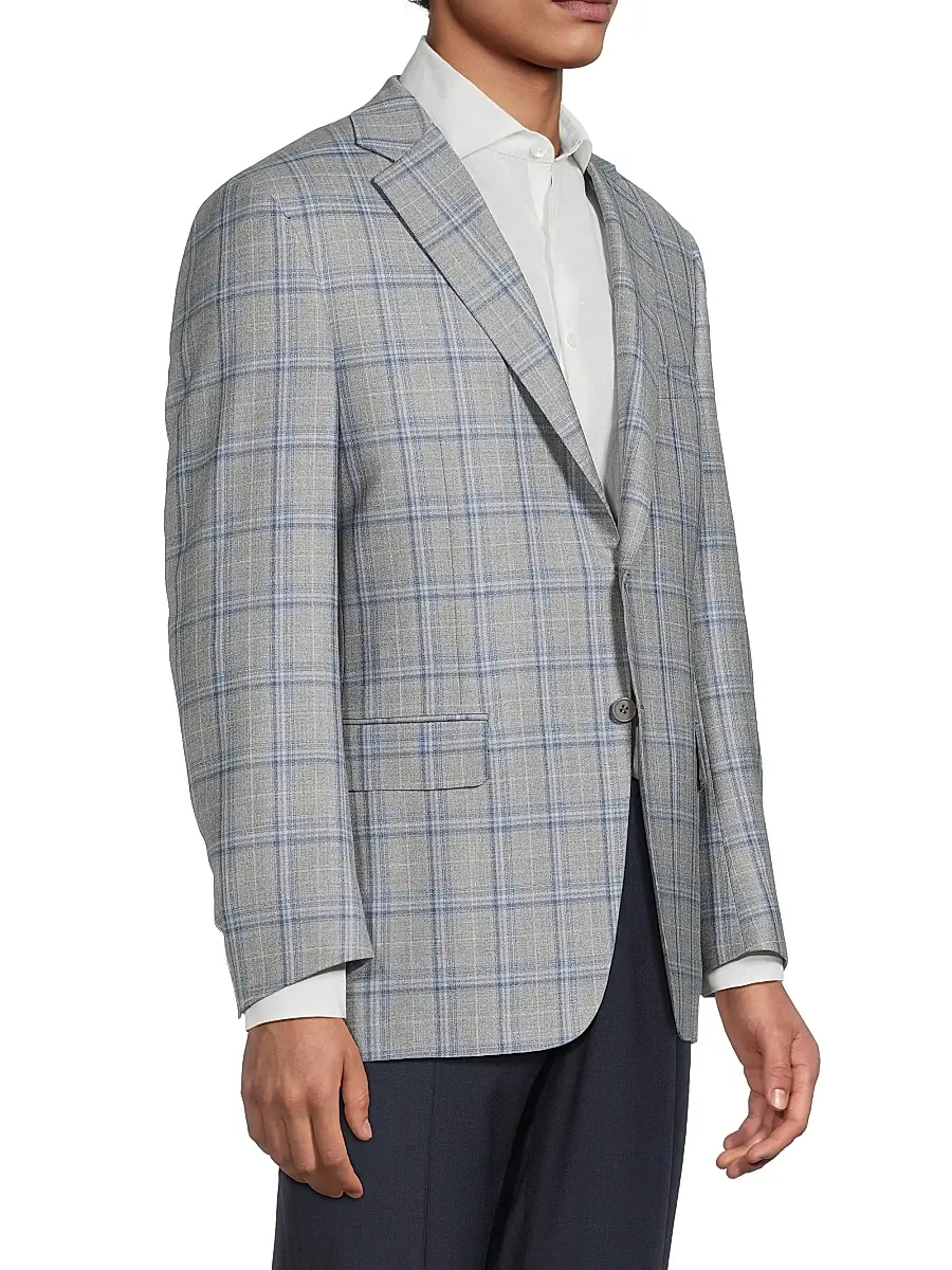 Canali Men's Plaid Wool Sportcoat | Thumbnail 4 Canali Men's Plaid Wool Sportcoat | Thumbnail 4
