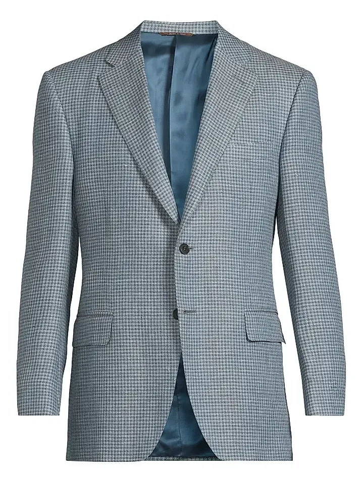 Canali Men's Houndstooth Linen-Wool Sportcoat