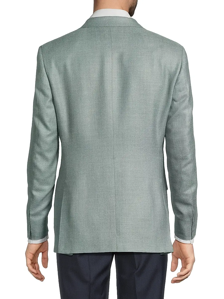 Canali Men's Lux Solid Diagonal Weave Sportcoat | Thumbnail 5 Canali Men's Lux Solid Diagonal Weave Sportcoat | Thumbnail 5
