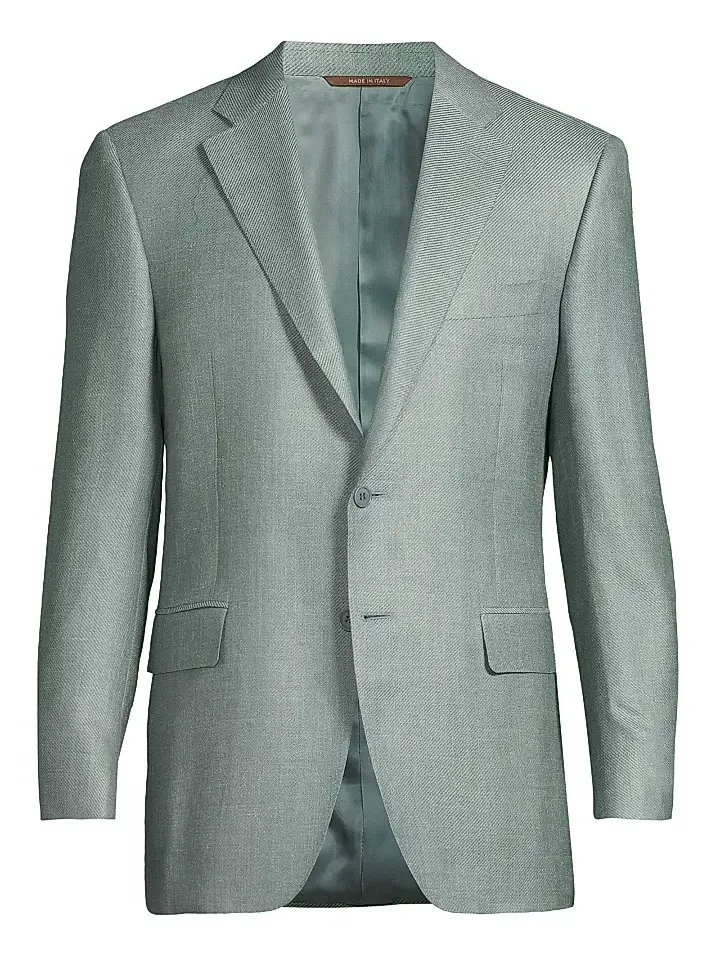 Canali Men's Lux Solid Diagonal Weave Sportcoat