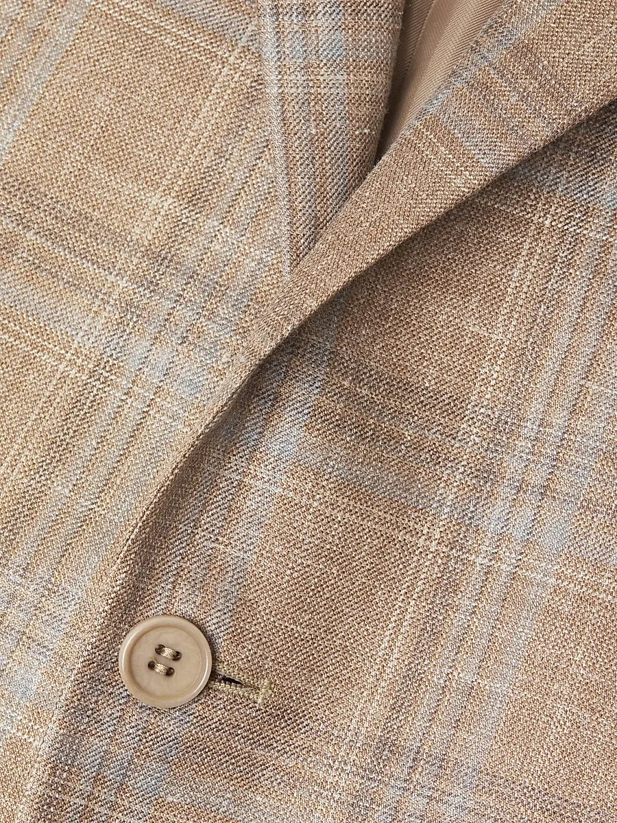 Canali Men's Plaid Wool-Silk-Linen Classic-Fit Sportcoat | Thumbnail 6 Canali Men's Plaid Wool-Silk-Linen Classic-Fit Sportcoat | Thumbnail 6