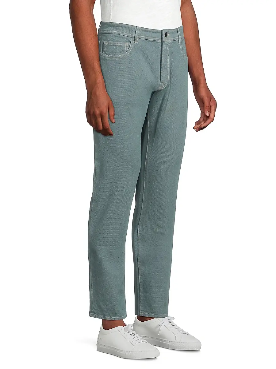 Canali Men's Washed Modern-Fit Slim-Straight Jeans | Thumbnail 4 Canali Men's Washed Modern-Fit Slim-Straight Jeans | Thumbnail 4