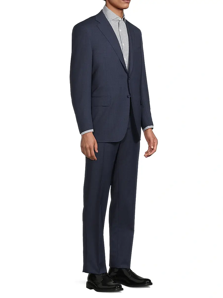 Canali Men's Microcheck Classic-Fit Wool Suit | Thumbnail 4