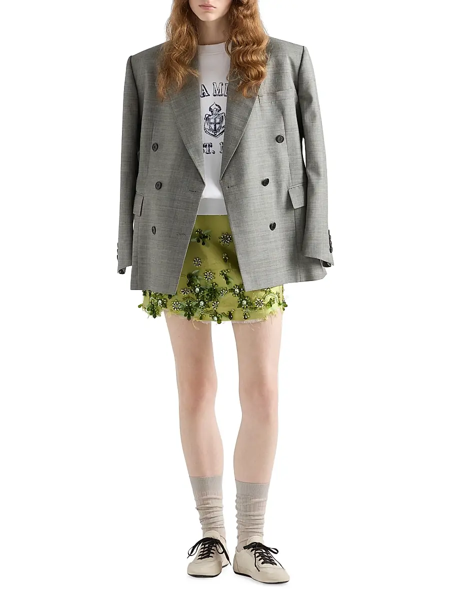 Prada Women's Double-Breasted Grisaille Jacket - Grey | Thumbnail 2 Prada Women's Double-Breasted Grisaille Jacket - Grey | Thumbnail 2