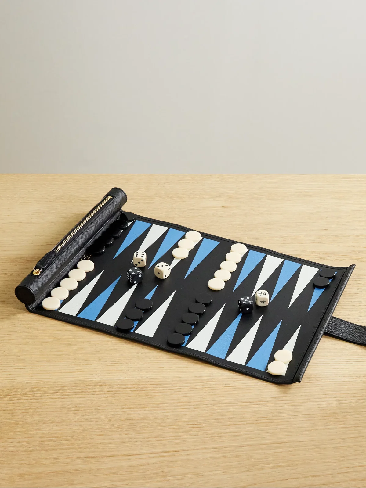 Panama Printed Textured-leather Backgammon Roll