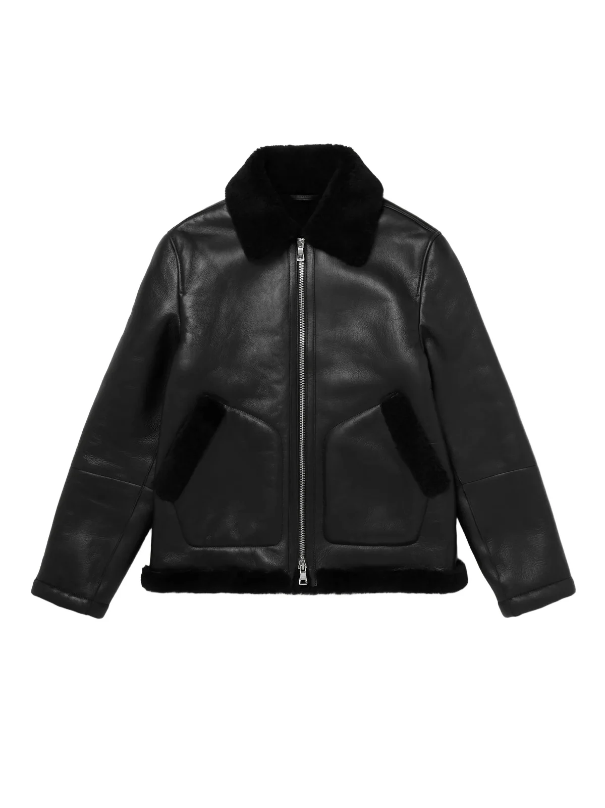 Shearling-Lined Nappa Leather Trucker Jacket - Men
