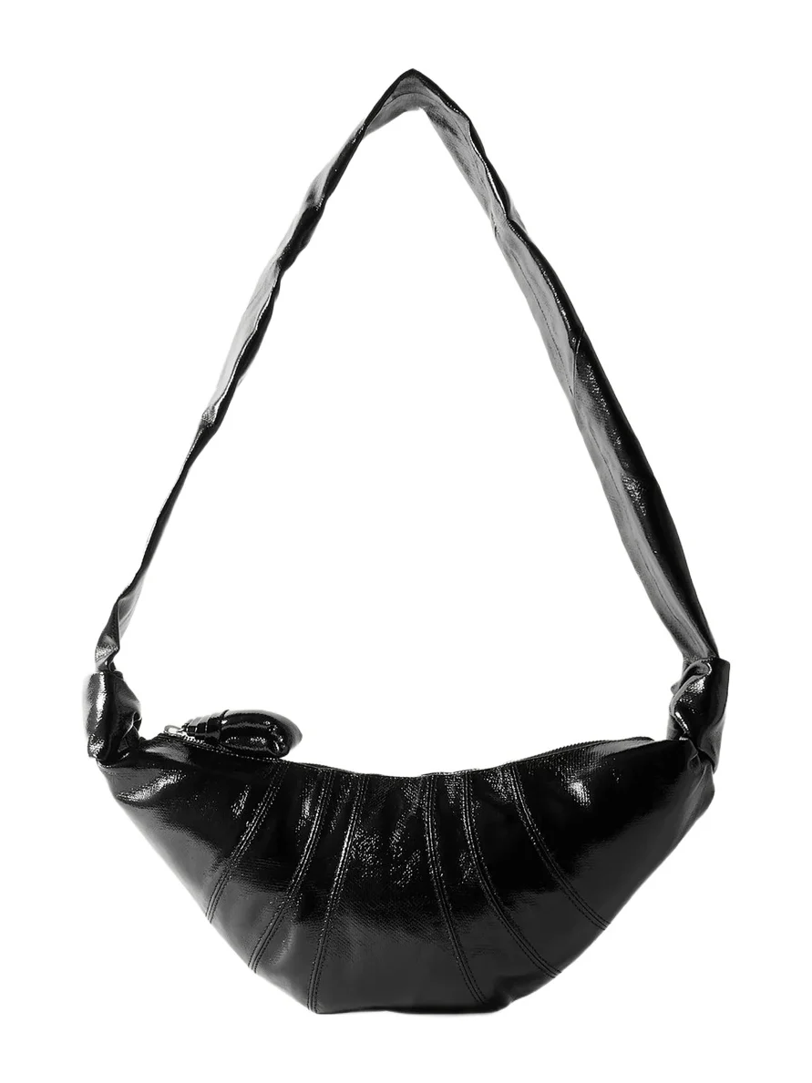 Croissant Small Paneled Coated-canvas Shoulder Bag Croissant Small Paneled Coated-canvas Shoulder Bag