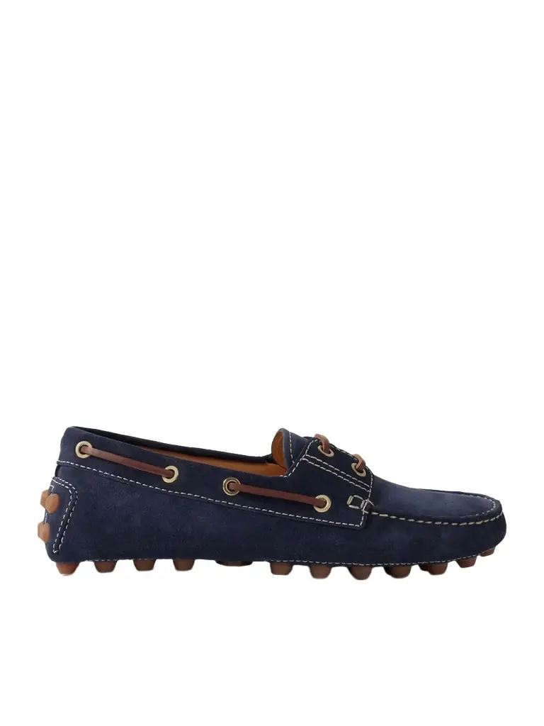 Tod's Gommino Macro Leather-trimmed Suede Loafers | Image 1 Tod's Gommino Macro Leather-trimmed Suede Loafers | Image 1