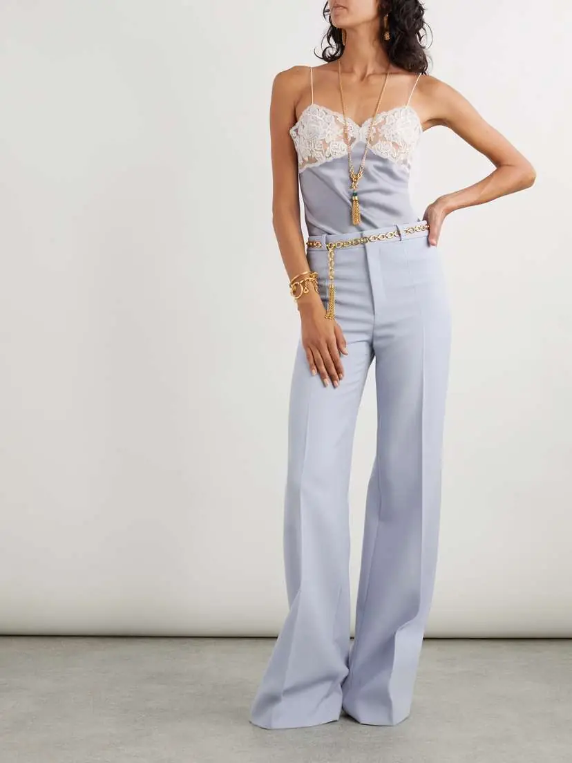 Chloé Embroidered Tulle-trimmed Satin Camisole | Thumbnail 2