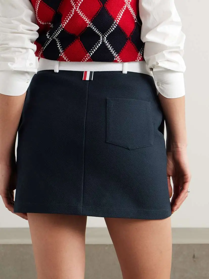 Thom Browne Appliquéd Two-tone Cotton-twill Mini Skirt | Thumbnail 3
