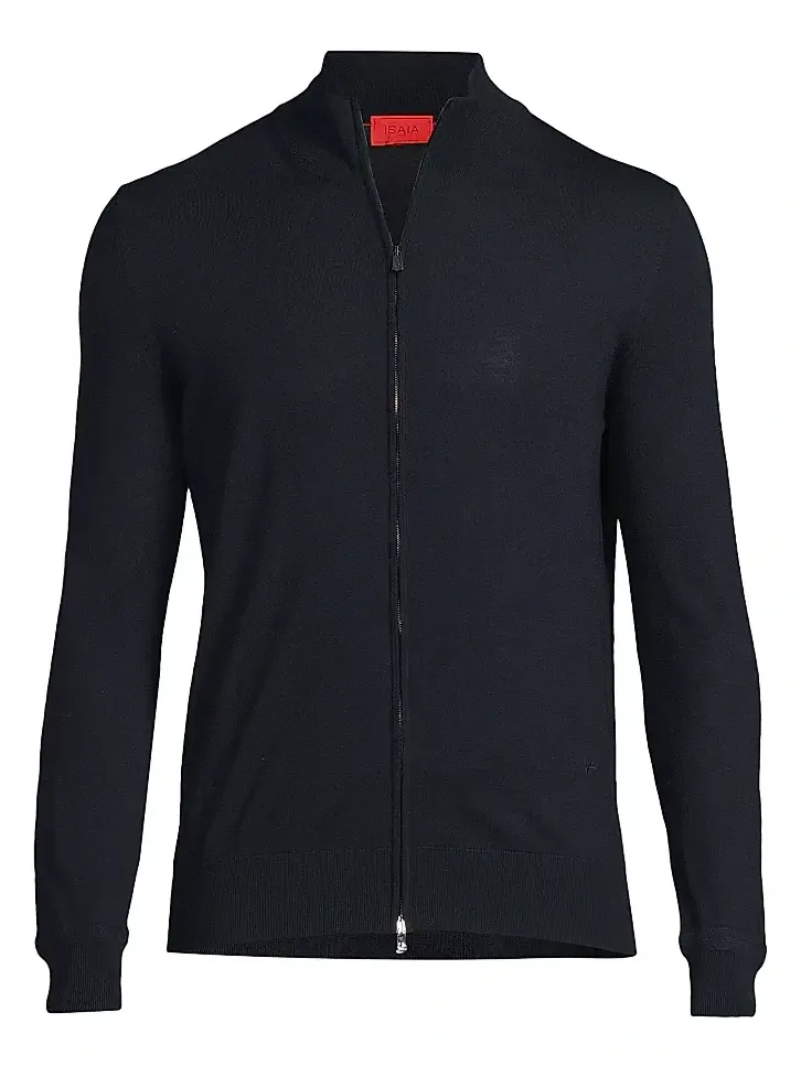 Men's Fine Gauge Full-Zip Wool Sweater