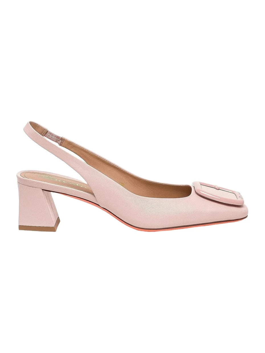 Women's Lemon 50MM Buckle-Detailed Leather Slingback Pumps