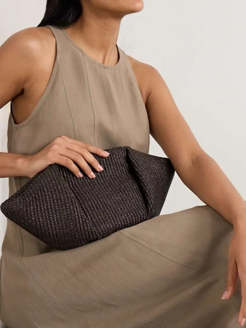 Brunello Cucinelli Pleated Raffia Clutch | Thumbnail 2 Brunello Cucinelli Pleated Raffia Clutch | Thumbnail 2