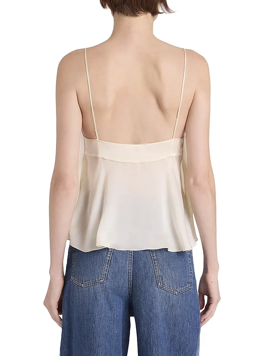 Chloé Women's Silk Tie-Front Cami Top - Dusty White | Thumbnail 5 Chloé Women's Silk Tie-Front Cami Top - Dusty White | Thumbnail 5