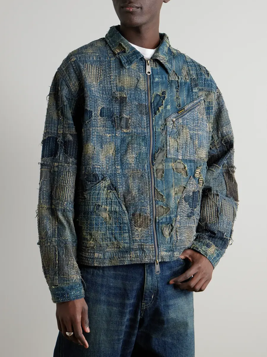 KAPITAL Boro Distressed Patchwork Denim Jacket - Men | Thumbnail 3 KAPITAL Boro Distressed Patchwork Denim Jacket - Men | Thumbnail 3