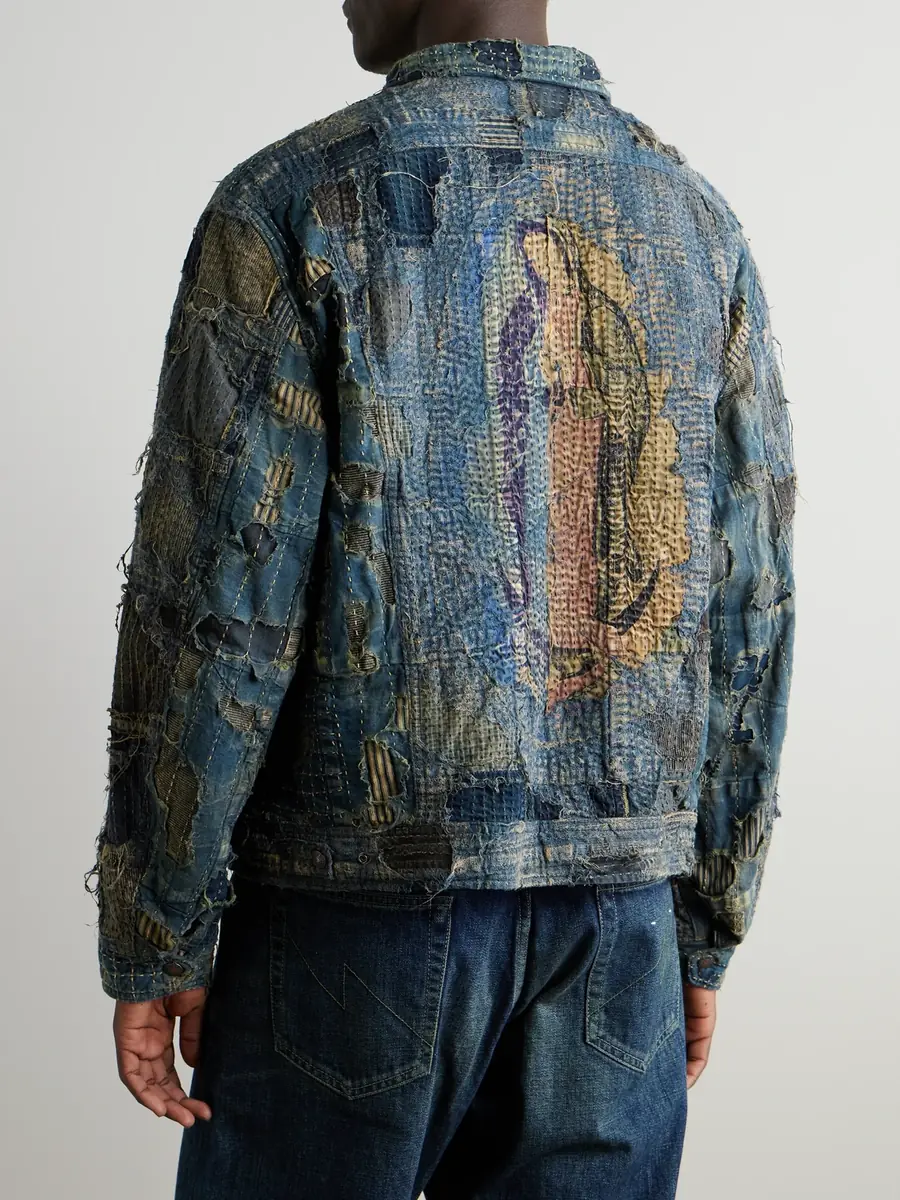 KAPITAL Boro Distressed Patchwork Denim Jacket - Men | Thumbnail 4 KAPITAL Boro Distressed Patchwork Denim Jacket - Men | Thumbnail 4