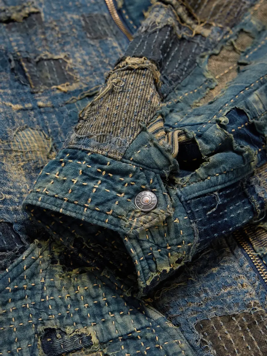 KAPITAL Boro Distressed Patchwork Denim Jacket - Men | Thumbnail 6 KAPITAL Boro Distressed Patchwork Denim Jacket - Men | Thumbnail 6