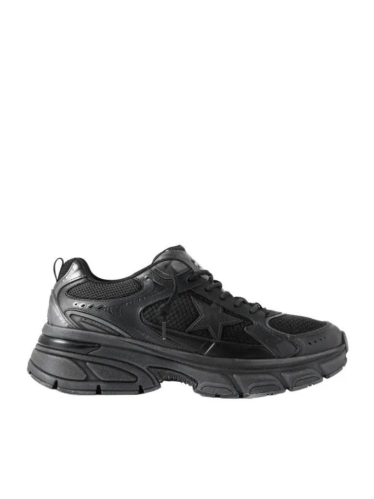 Lightstar Rubber-Trimmed Leather and Mesh Sneakers - Men Lightstar Rubber-Trimmed Leather and Mesh Sneakers - Men