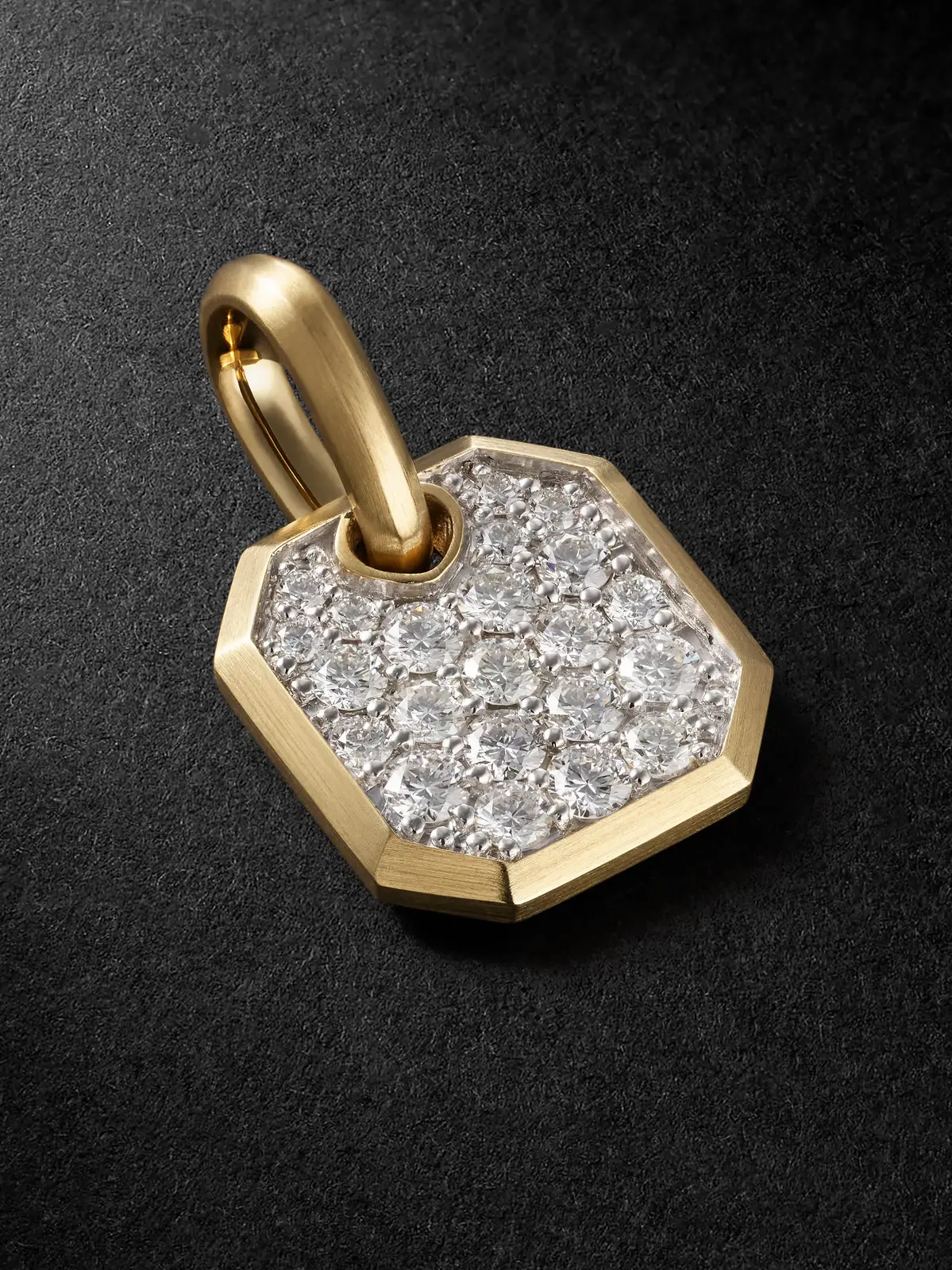 Octagonal Amulet 18-Karat Gold Diamond Pendant - Men