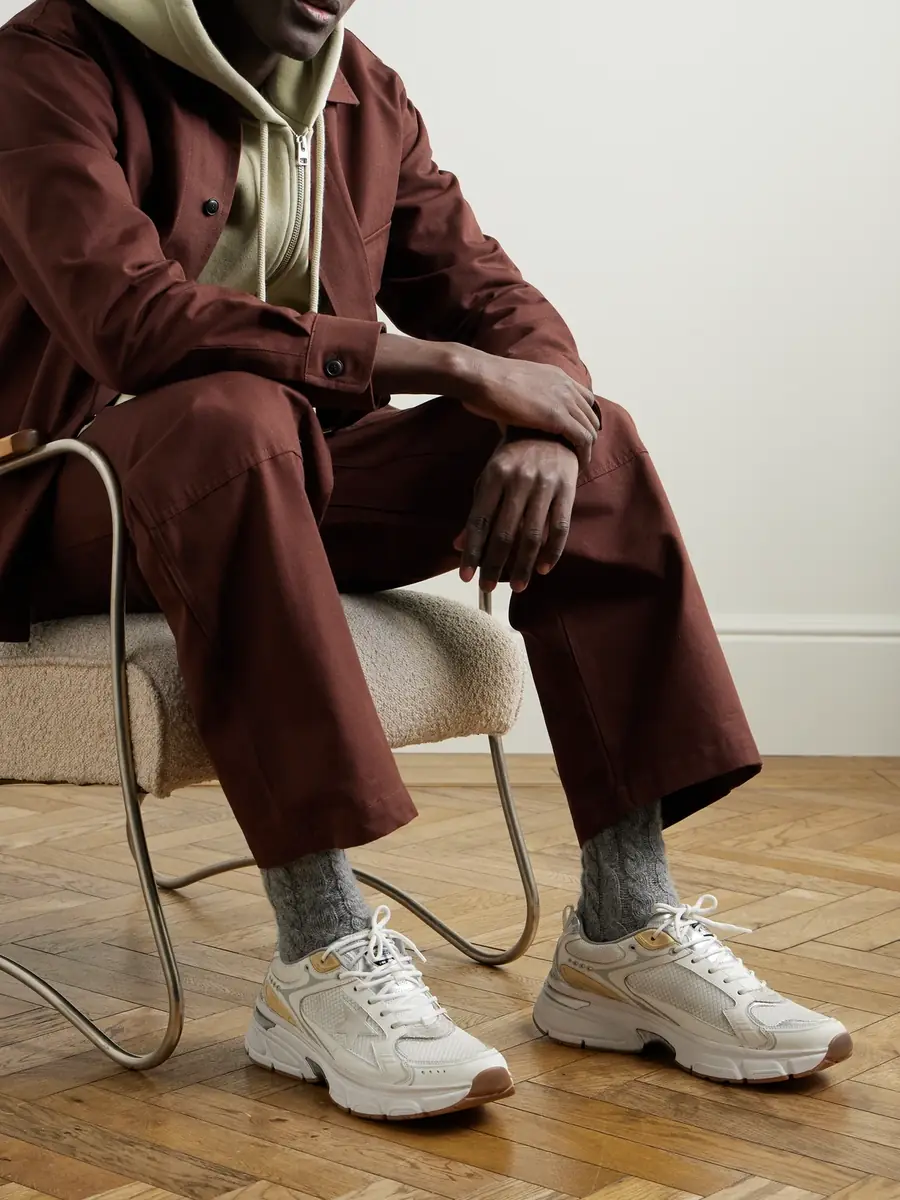Golden Goose Lightstar Rubber-Trimmed Leather and Mesh Sneakers - Men | Thumbnail 2 Golden Goose Lightstar Rubber-Trimmed Leather and Mesh Sneakers - Men | Thumbnail 2