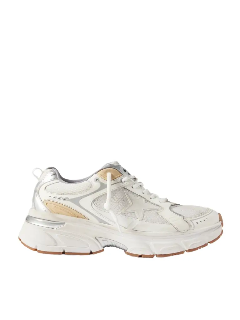 Lightstar Rubber-Trimmed Leather and Mesh Sneakers - Men Lightstar Rubber-Trimmed Leather and Mesh Sneakers - Men