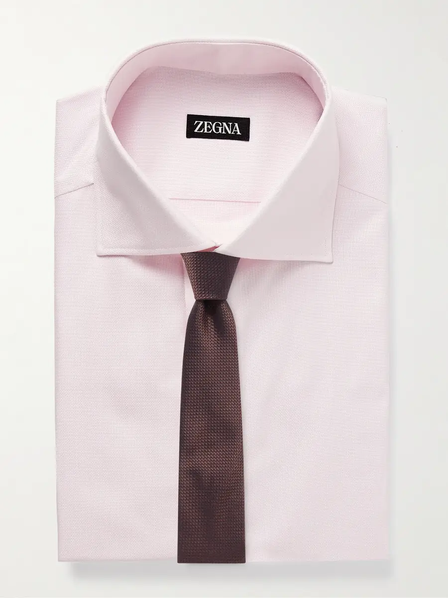 Zegna Cutaway-Collar Cotton-Piqué Shirt - Men | Thumbnail 5