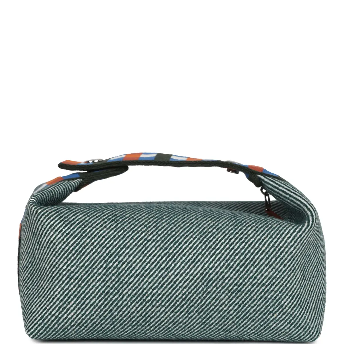 HERMÈS Hermes Bride-A-Brac Au Carre Case PM Vert Foret H Natte Canvas and Wool Palladium Hardware | Thumbnail 4 HERMÈS Hermes Bride-A-Brac Au Carre Case PM Vert Foret H Natte Canvas and Wool Palladium Hardware | Thumbnail 4