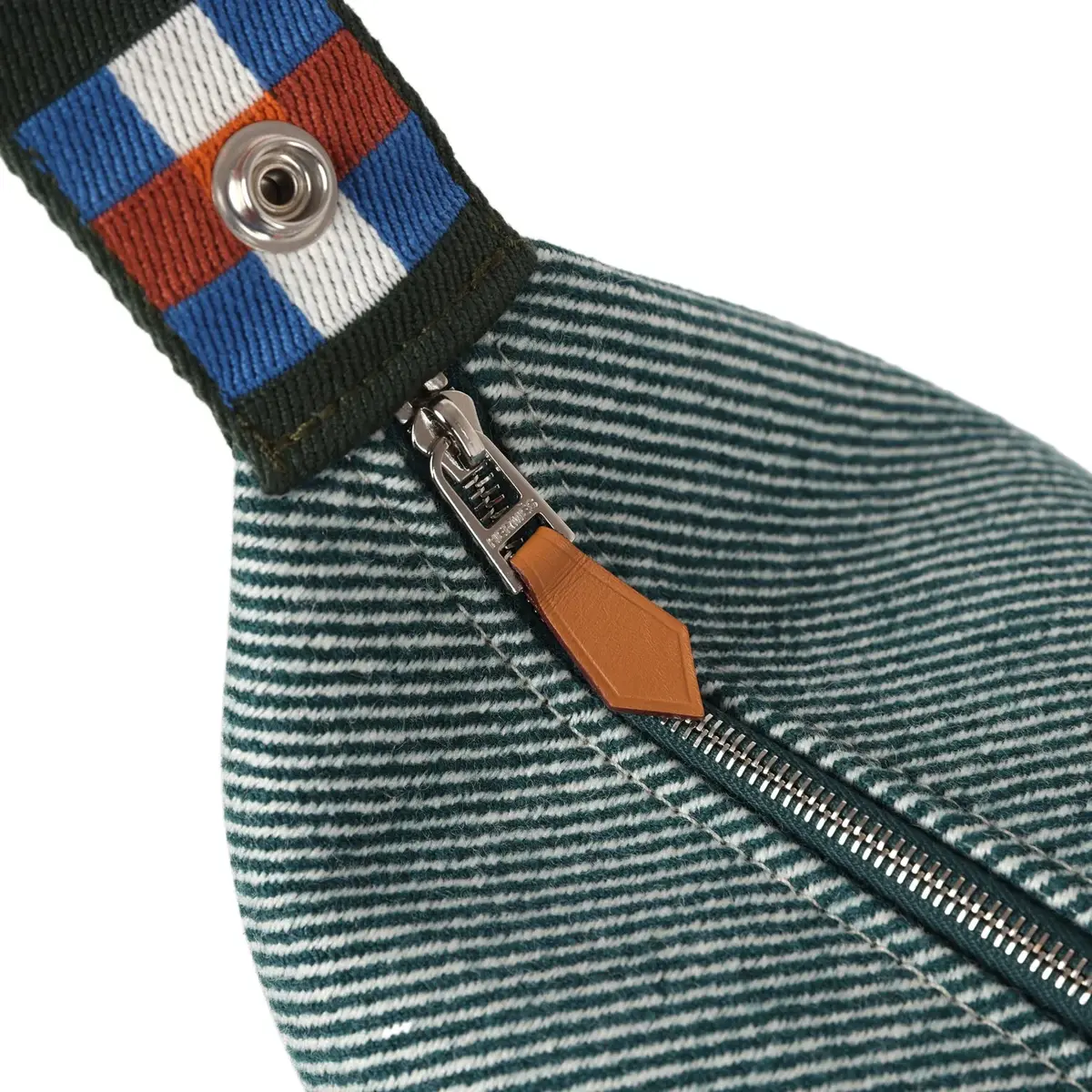 HERMÈS Hermes Bride-A-Brac Au Carre Case PM Vert Foret H Natte Canvas and Wool Palladium Hardware | Thumbnail 8 HERMÈS Hermes Bride-A-Brac Au Carre Case PM Vert Foret H Natte Canvas and Wool Palladium Hardware | Thumbnail 8