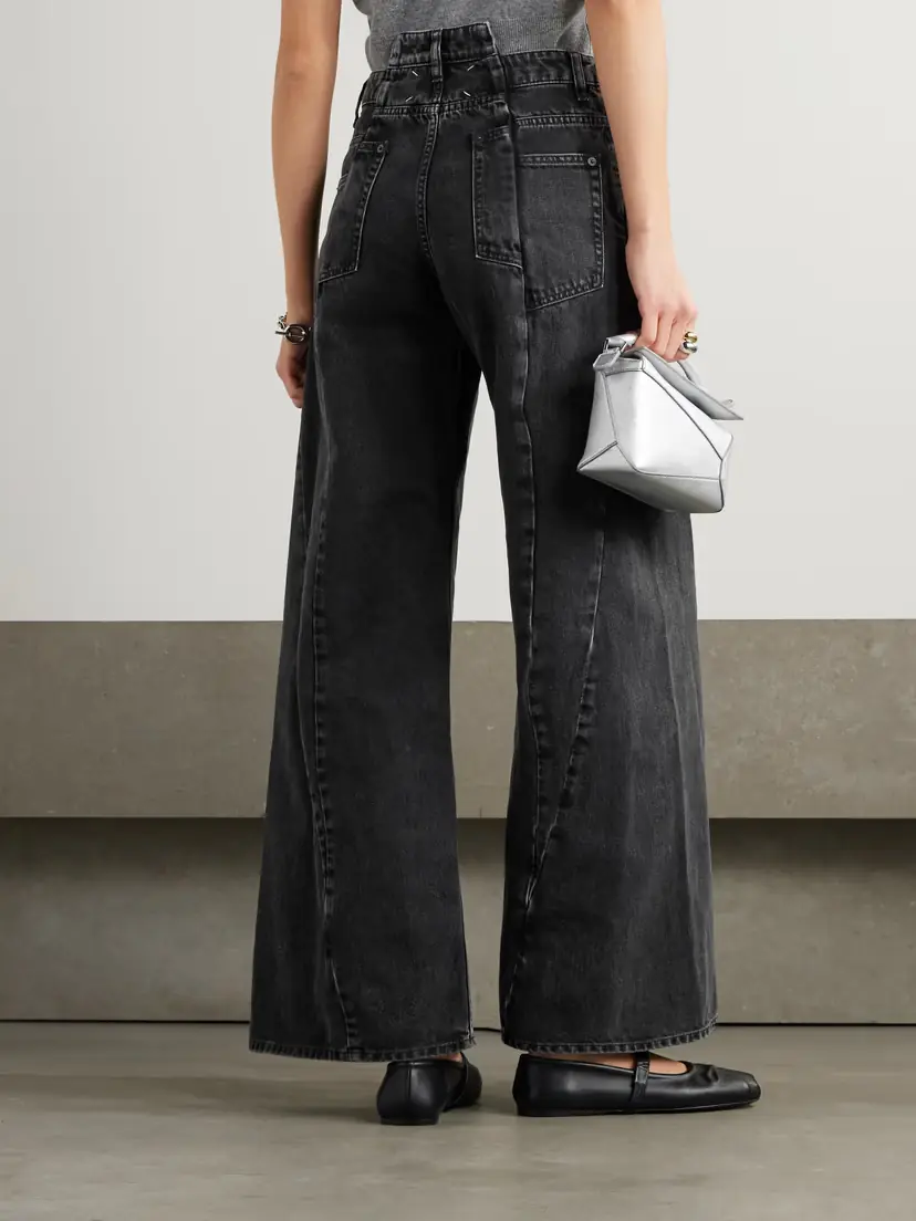 Maison Margiela Paneled High-rise Wide-leg Jeans | Thumbnail 4 Maison Margiela Paneled High-rise Wide-leg Jeans | Thumbnail 4
