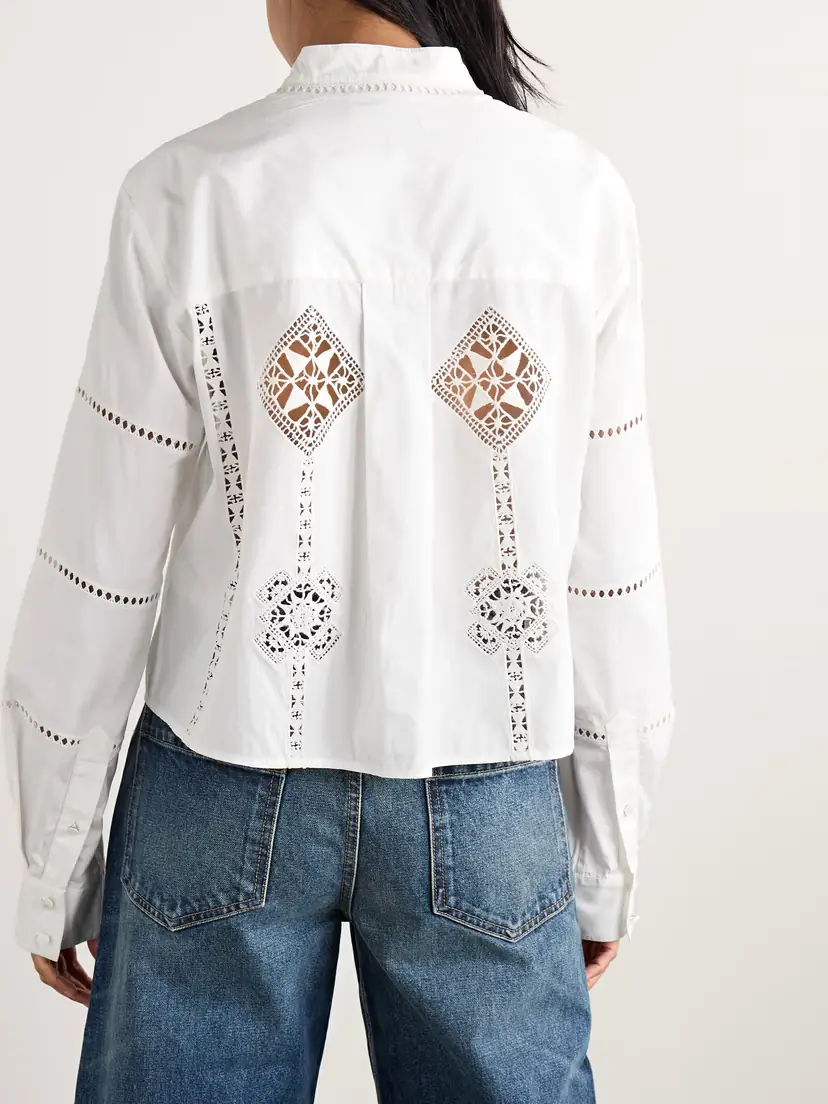 Isabel Marant Serena Crochet-trimmed Cotton-poplin Shirt | Thumbnail 4 Isabel Marant Serena Crochet-trimmed Cotton-poplin Shirt | Thumbnail 4