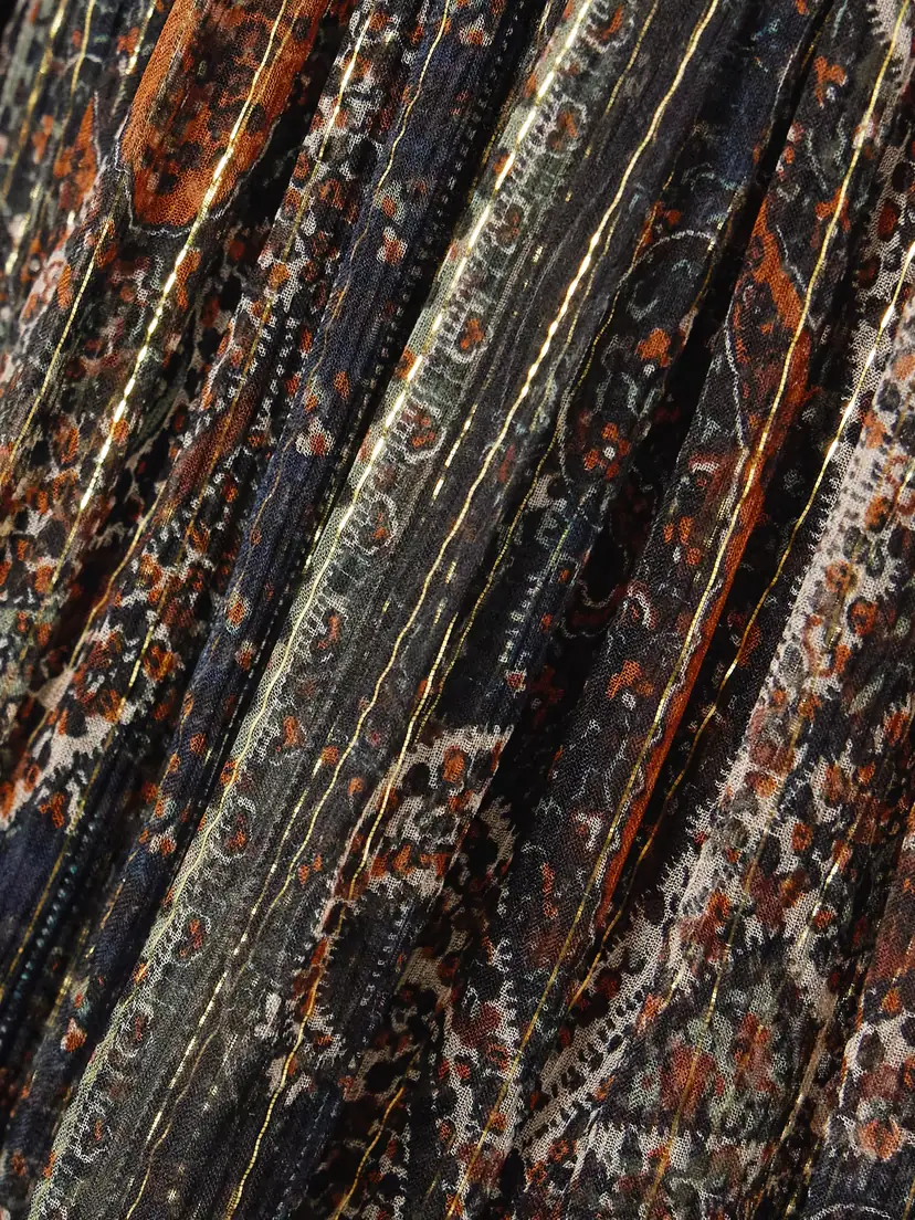 Saint Laurent Smocked Metallic Paisley-print Silk-blend Chiffon Maxi Dress | Thumbnail 5 Saint Laurent Smocked Metallic Paisley-print Silk-blend Chiffon Maxi Dress | Thumbnail 5