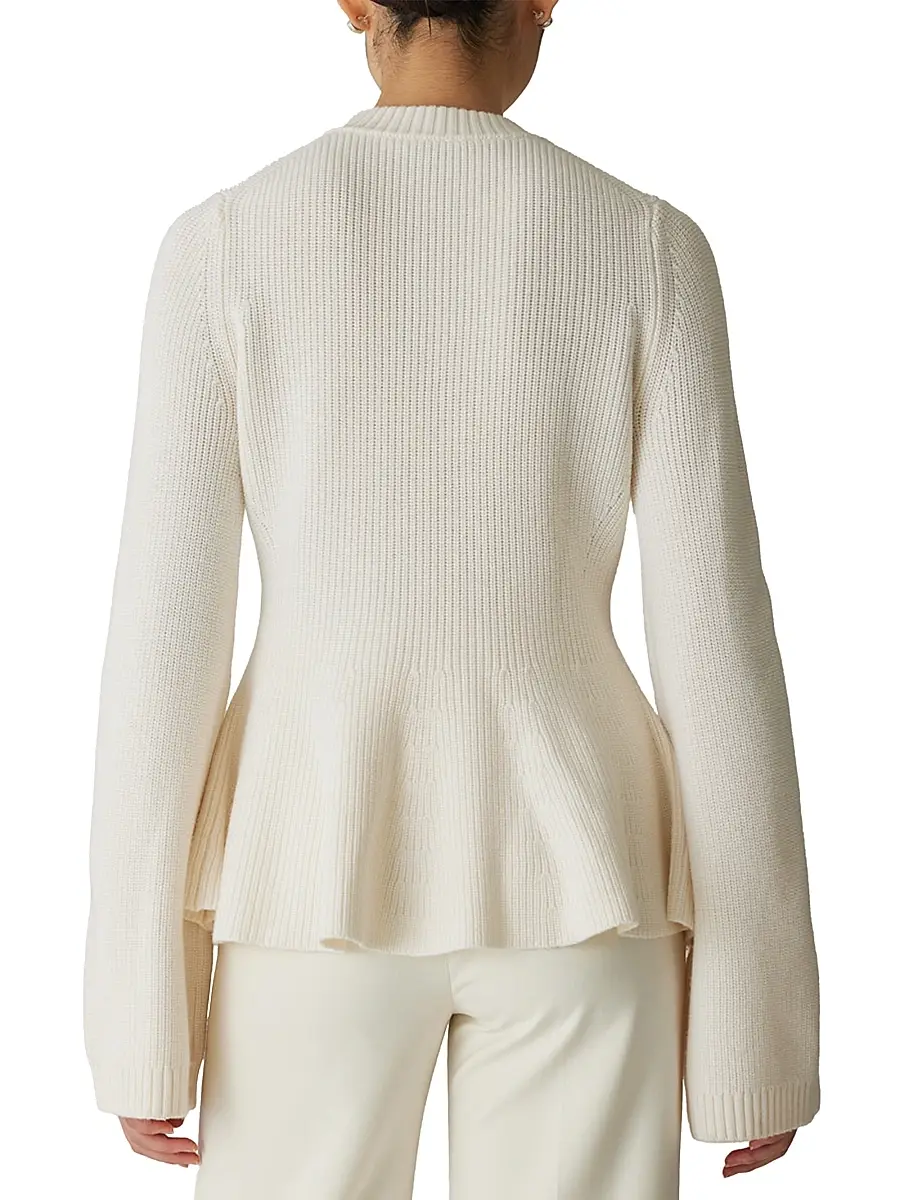 REBECCA TAYLOR Women's Novlety Button-Front Peplum Cardigan | Thumbnail 4 REBECCA TAYLOR Women's Novlety Button-Front Peplum Cardigan | Thumbnail 4