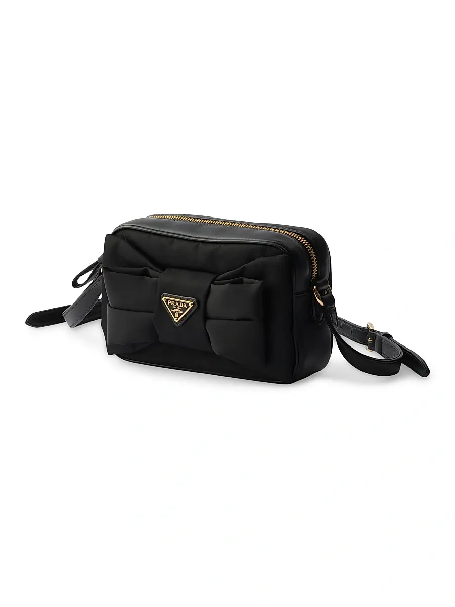 Prada Women's Re-Nylon and Nappa Leather Mini Shoulder Bag - Black | Thumbnail 2 Prada Women's Re-Nylon and Nappa Leather Mini Shoulder Bag - Black | Thumbnail 2