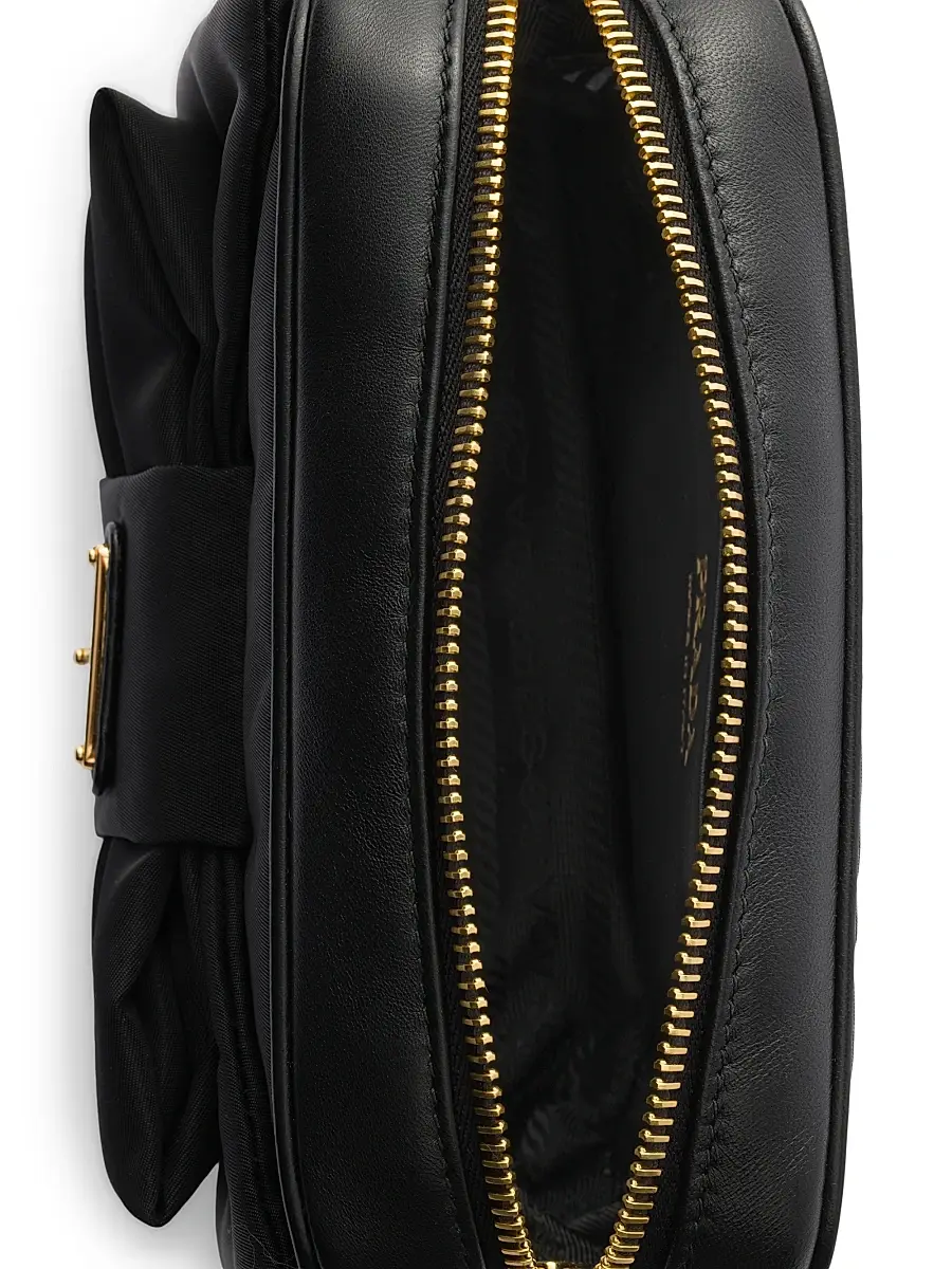 Prada Women's Re-Nylon and Nappa Leather Mini Shoulder Bag - Black | Thumbnail 4 Prada Women's Re-Nylon and Nappa Leather Mini Shoulder Bag - Black | Thumbnail 4