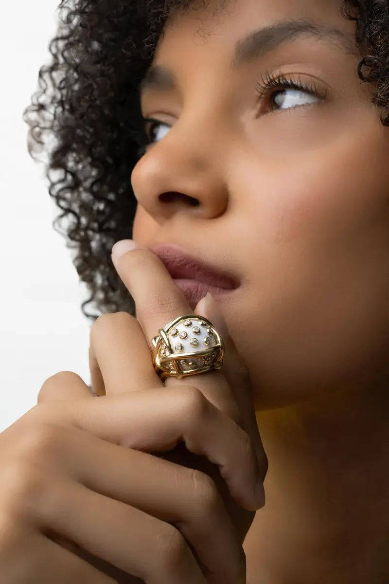 VERDURA Cocholong Polka Dot Ring | Thumbnail 3