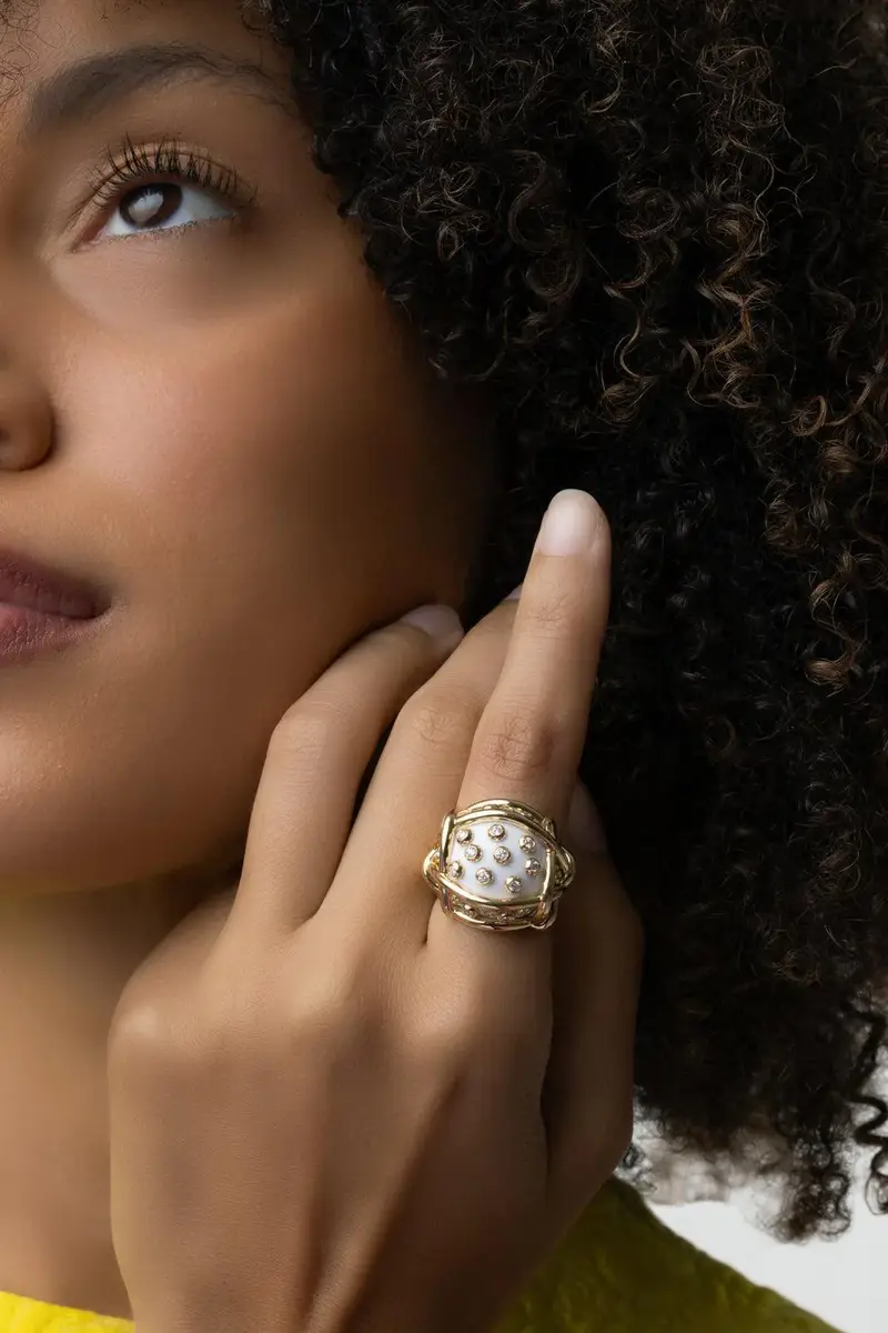 VERDURA Cocholong Polka Dot Ring | Thumbnail 4