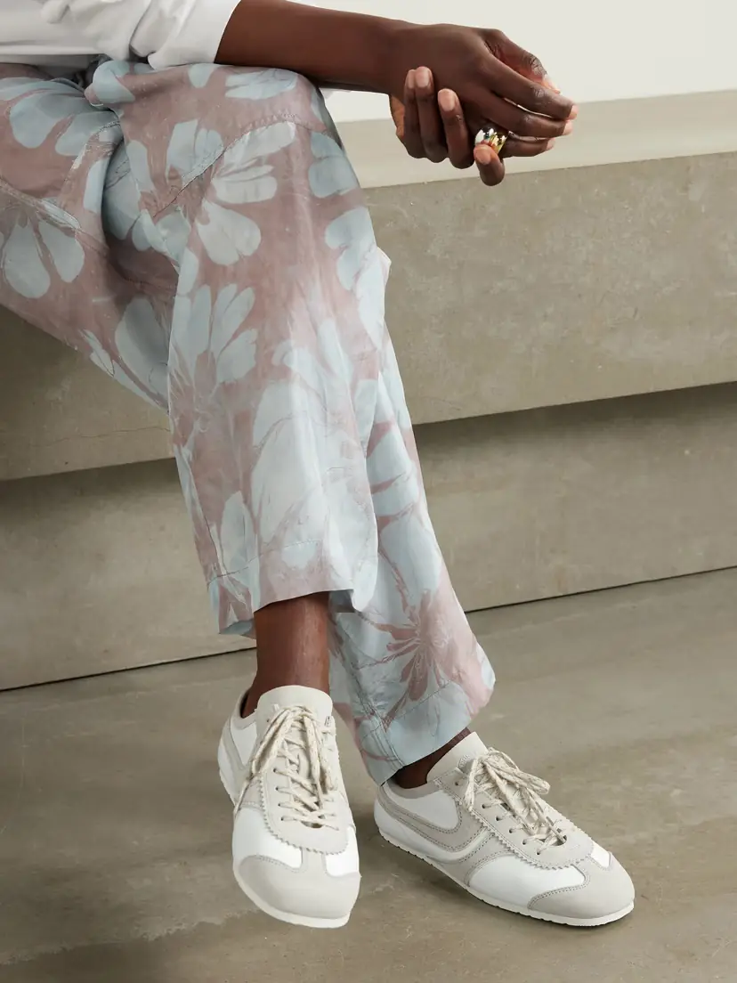 Dries Van Noten Suede-trimmed Leather Sneakers | Thumbnail 2