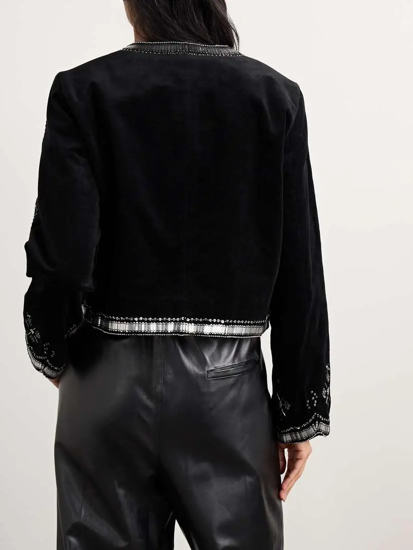 Isabel Marant Hady Embellished Cotton-velvet Jacket | Thumbnail 3