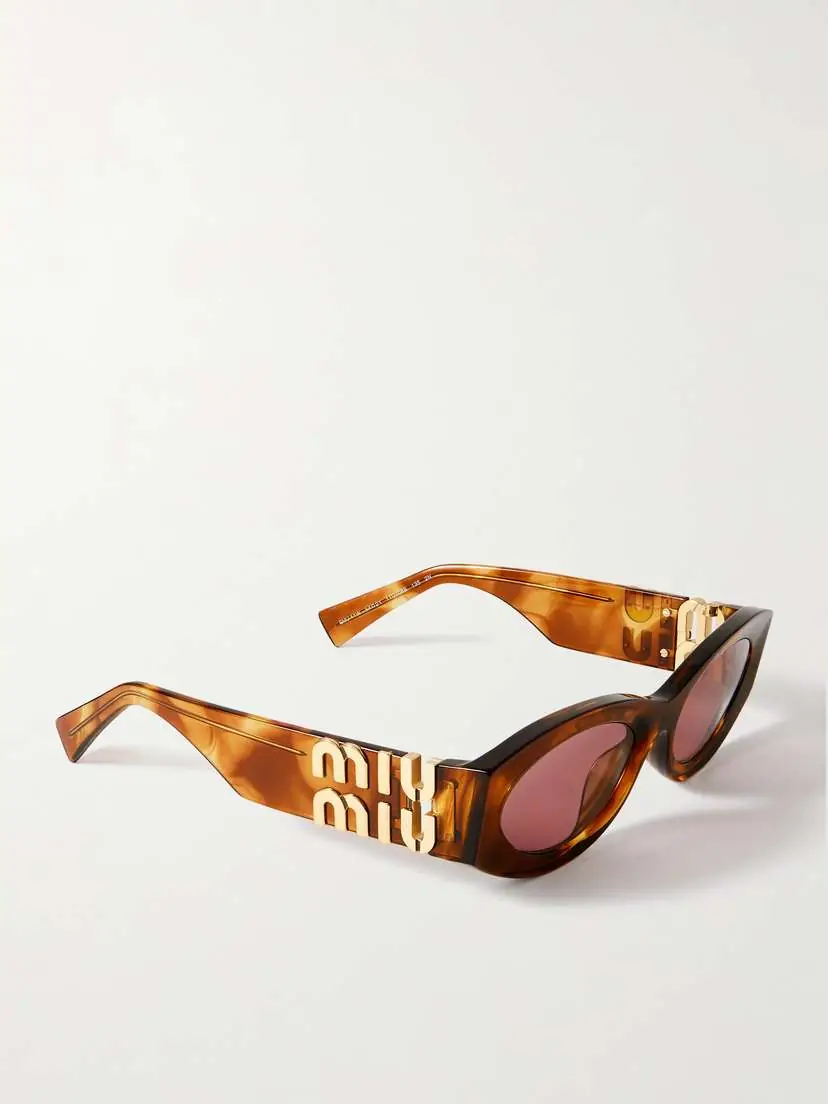 Miu Miu Eyewear Glimpse Oval-frame Tortoiseshell Acetate Sunglasses | Thumbnail 3 Miu Miu Eyewear Glimpse Oval-frame Tortoiseshell Acetate Sunglasses | Thumbnail 3