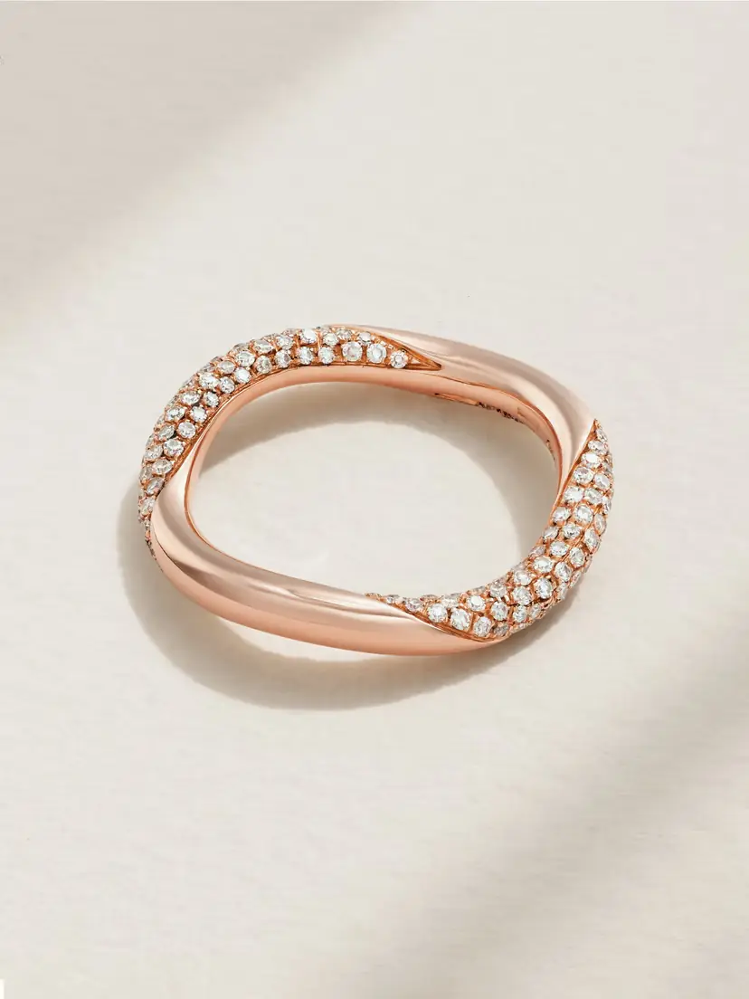 David Morris Wave 18-karat Rose Gold Diamond Ring | Thumbnail 3 David Morris Wave 18-karat Rose Gold Diamond Ring | Thumbnail 3